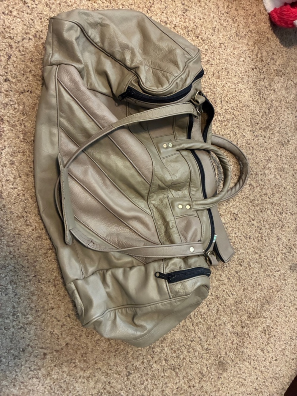 Vintage TALON 22” Genuine Leather Duffle Weekender  Travel Bag gray